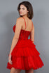 Sweetheart Corset Top Detailed Multi Layered Skirt Cocktail Dress for Women 4/XS-16/3X
